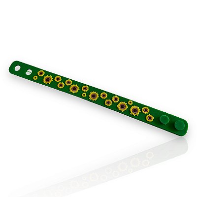 Pulseira Infantil Emborrachada Deficiência Oculta Girassol