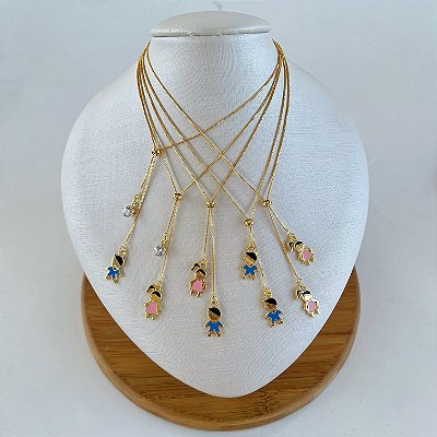 Colar Folheado Ouro 18K Filhos Gravatinha