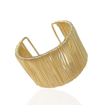 Bracelete Bijuteria Dourado e Prata Aramado