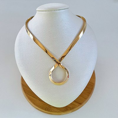 Choker Aro Chapeada Bijuteria Fina
