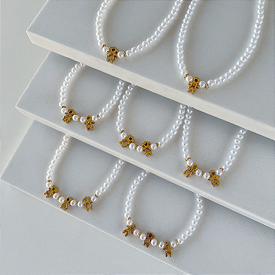 Colar Folheado Ouro 18k Pérolas Filhos