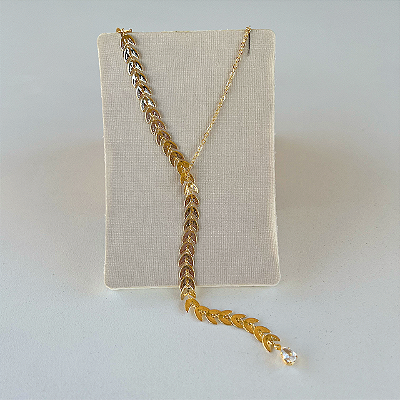 Colar Folheado Ouro 18k Gravatinha Escama