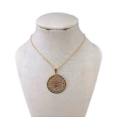 Colar Folheado Ouro 18k e Prata 925 Veneza Pai Nosso