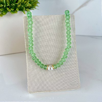 Choker Cristais Bijuteria Pérola