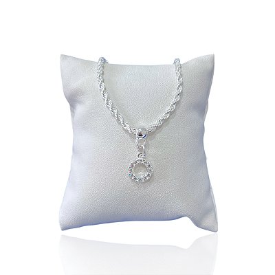 Pulseira Folheada Prata 925 Cordão Baiano Mandala Cravejada
