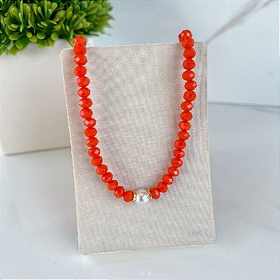 Choker Cristais Bijuteria Pérola