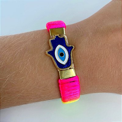 Pulseira Candy Colors Mão Hamsá