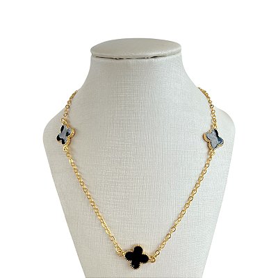 Colar Folheado Ouro 18k 3 Trevos