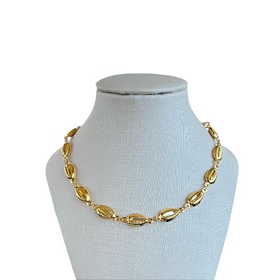 Choker Folheada Ouro 18k e Prata 925 Búzios