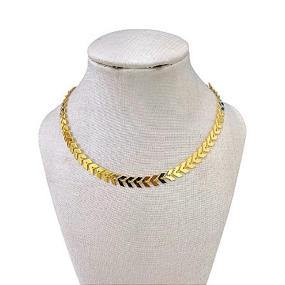 Choker Folheada Ouro 18k e Prata 925 Escamas