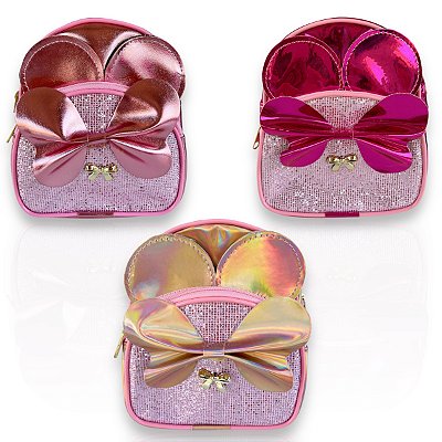 Mini Mochila Infantil Minnie Metalizada