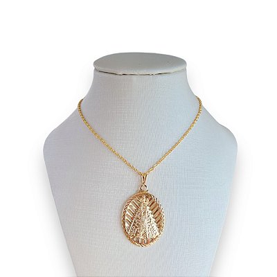 Colar Folheado Ouro 18k Nossa Senhora