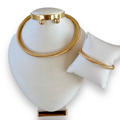 Conjunto Bijuteria Aro Espiral