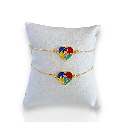 Pulseira Folheada Ouro 18k e Prata 925 Filho Autista