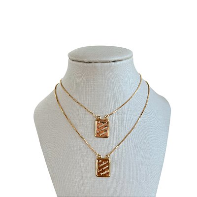 Colar Escapulário Folheado Ouro 18k e Prata 925 O Senhor e Meu Pastor