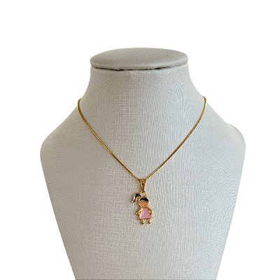 Colar Folheado Ouro 18k Filho Resinado