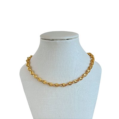Choker Folheada Ouro 18k e Prata 925 Torcida