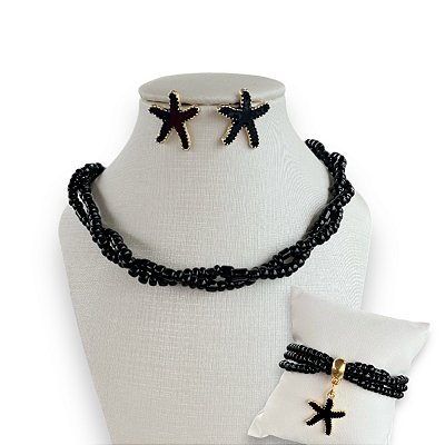 Conjunto Bijuteria Miçangas Estrela