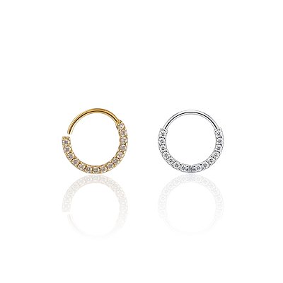 Piercing Aço Inoxidável Dourado e Prata Helix Argola Cravejada