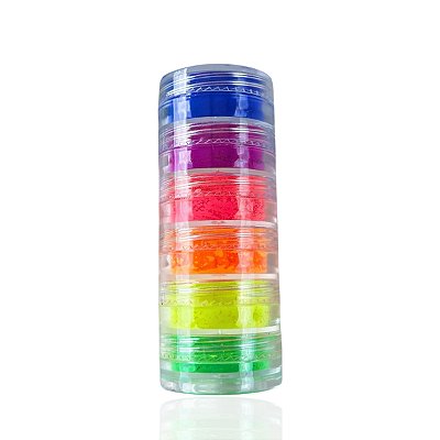 Kit Pó Neon 6 Cores