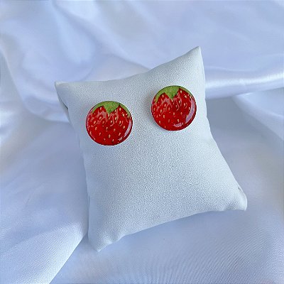 Brinco Botão Bijuteria Frutas
