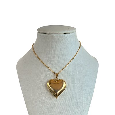 Colar Folheado Ouro 18k Coração