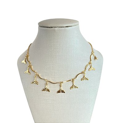 Choker Folheada Ouro 18k e Prata 925 Cauda de Sereia