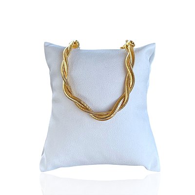 Pulseira Folheada Ouro 18k e Prata 925 Lacraia Trançada