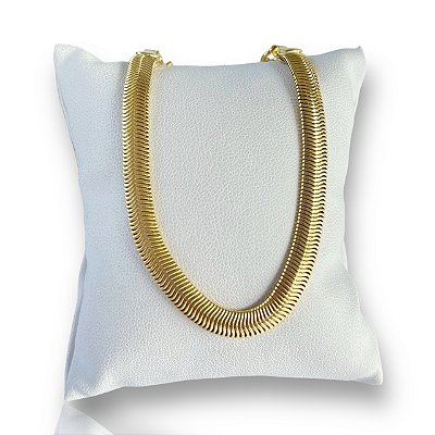 Pulseira Folheada Ouro 18k e Prata 925 Lacraia Grossa