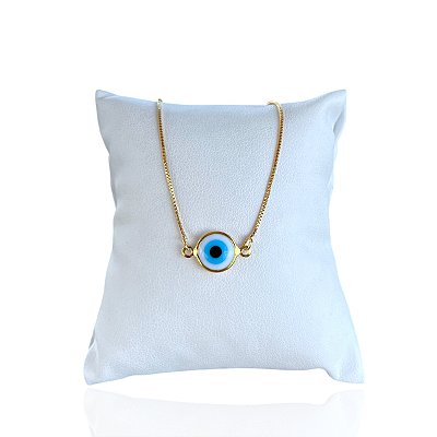 Pulseira Folheada Ouro 18k e Prata 925 Olho Grego