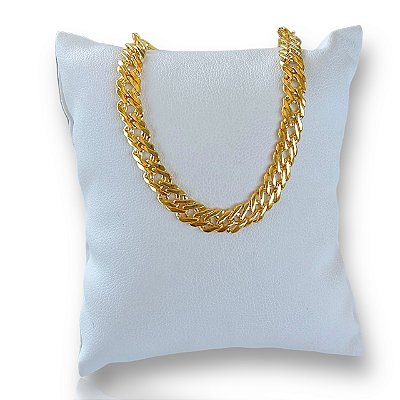 Pulseira Folheada Ouro 18k e Prata 925 Elos Trançado