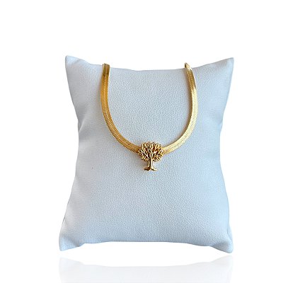 Pulseira Folheada Ouro 18k Fita Laminada Árvore Da Vida