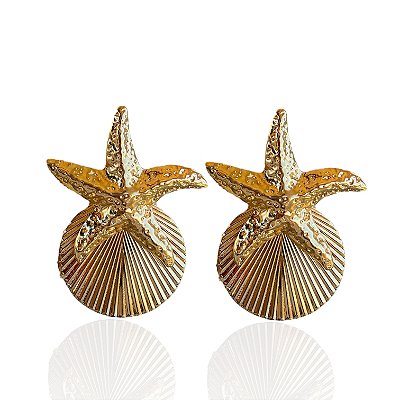 Brinco Bijuteria Ouro e Prata Estrela do Mar