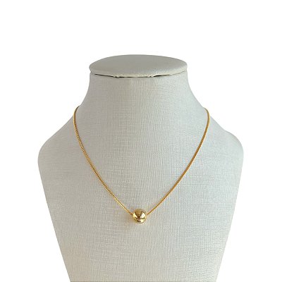 Colar Folheado Ouro 18k e Prata 925 Bolinha