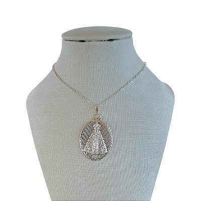 Colar Folheado Prata 925 Nossa Senhora