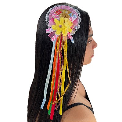 Presilha Chapéu Xadrez Fios Dourado