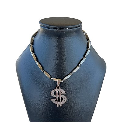 Corrente Masculina Aço Inoxidável Cifrão