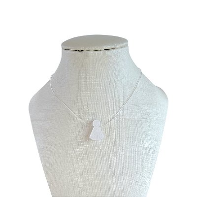 Colar Folheado Ouro 18k Fio de Silicone Nossa Senhora