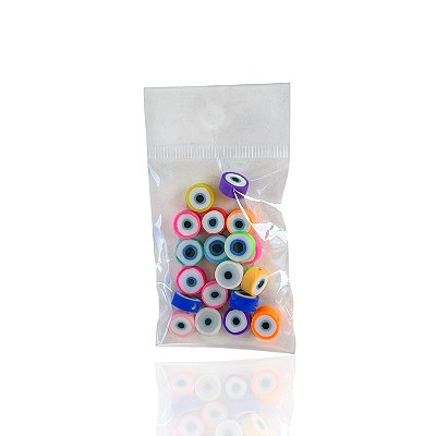Kit 20 Pingentes Passante Olho Grego Emborrachado