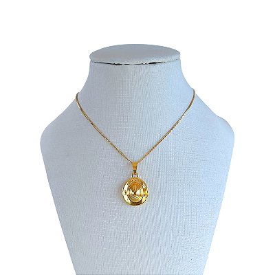 Colar Folheado Ouro 18k Country Chapéu