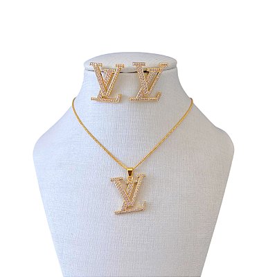 Conjunto Folheado Ouro 18k e Prata 925 Inspired Cravejado