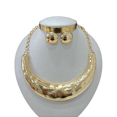Conjunto Aro Bijuteria Chapeado