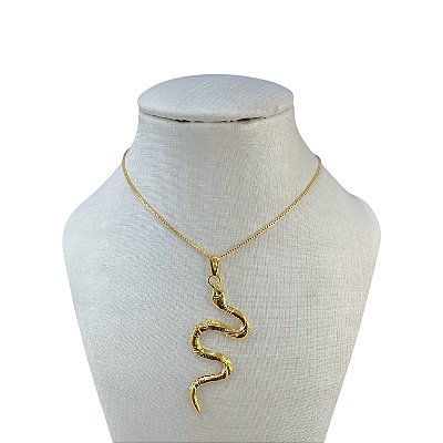 Colar Folheado Ouro 18k e Prata 925 Serpente