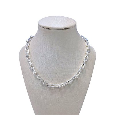 Colar Folheado Ouro 18k e Prata 925 Correntaria Elos Bolinhas Inspired Fina