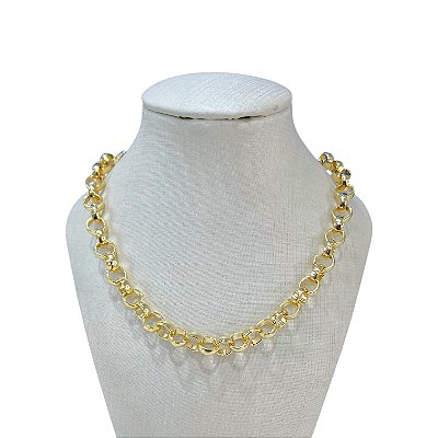 Choker Folheada Ouro 18k e Prata 925 Elos Português