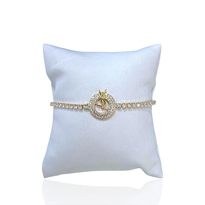 Pulseira Folheada Ouro 18k e Prata 925 Inspired Cravejada