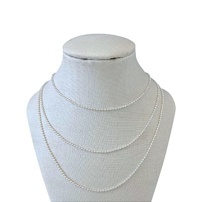 Colar Triplo Folheado Prata 925 Bolinhas