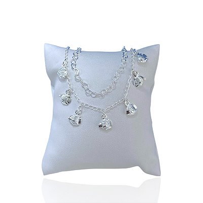 Pulseira Folheada Prata 925 Dupla Peixes