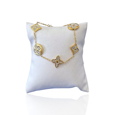 Pulseira Folheada Ouro 18k e Prata 925 Inspired Cravejado
