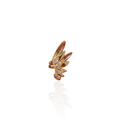 Piercing Fake Folheado Ouro 18k e Prata 925 Aza Cravejado